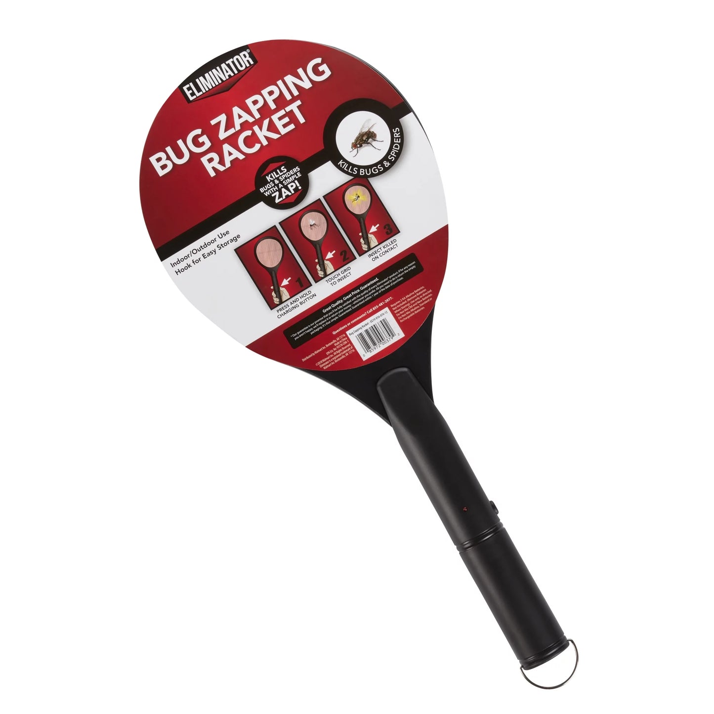 Portable Handheld Insect Killer Racket, Black, Requires 2 AA Batteries