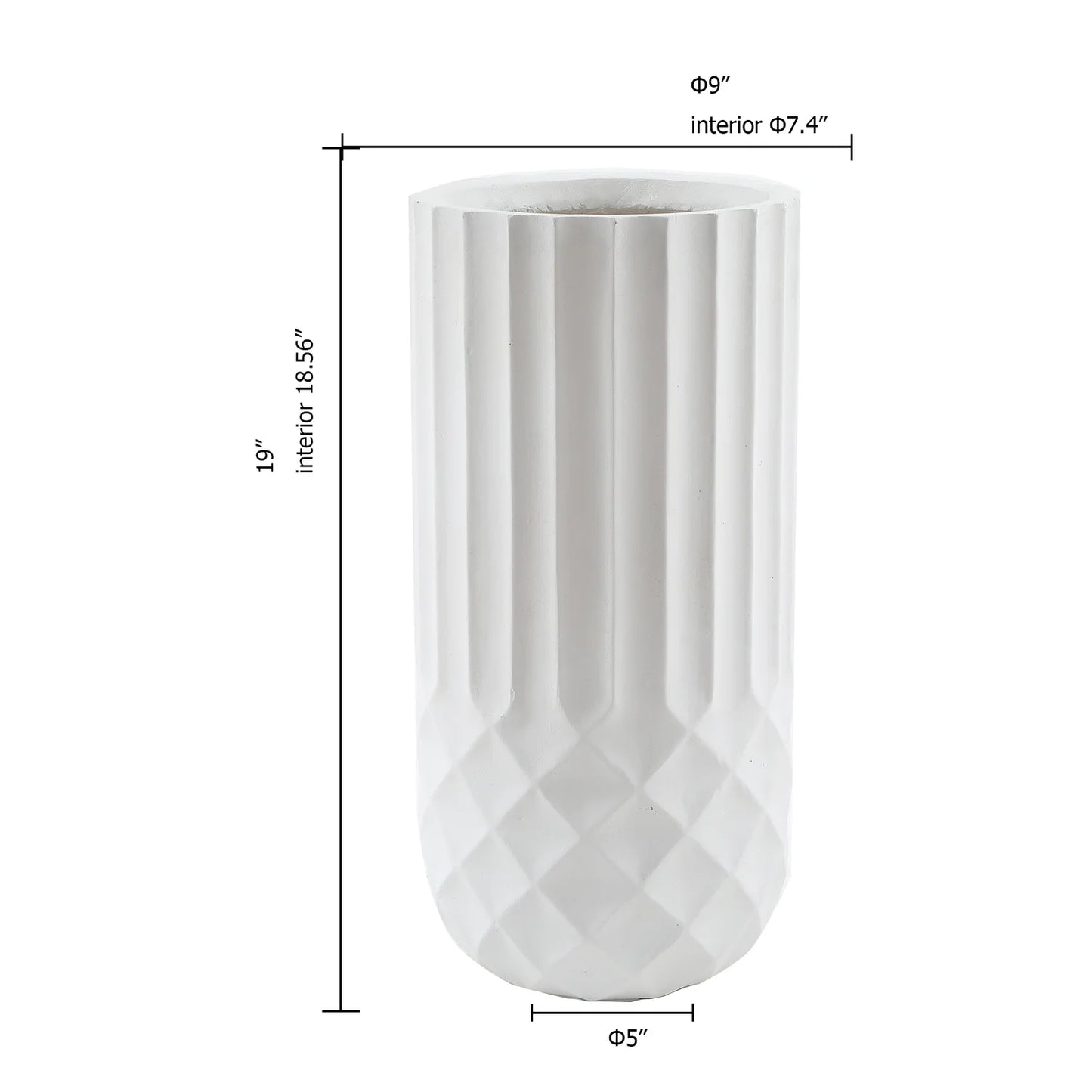 Luxen Home 19" Tall round Indoor/Outdoor Planter in White