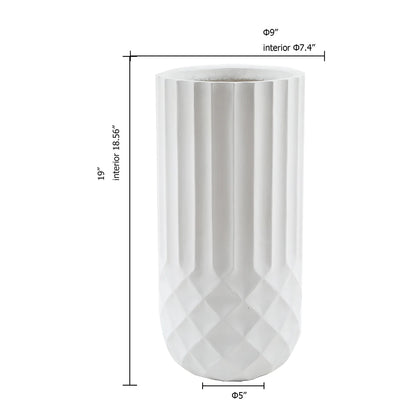 Luxen Home 19" Tall round Indoor/Outdoor Planter in White