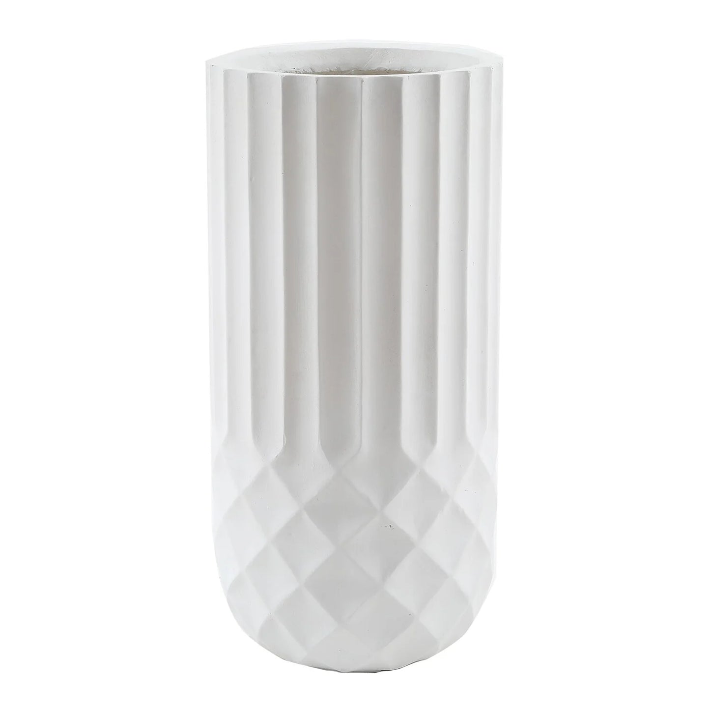 Luxen Home 19" Tall round Indoor/Outdoor Planter in White