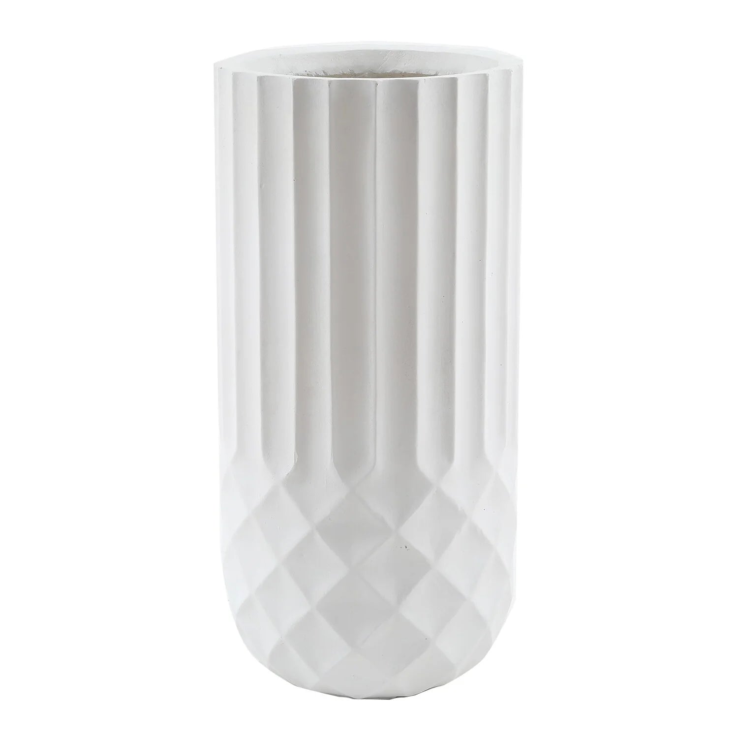 Luxen Home 19" Tall round Indoor/Outdoor Planter in White