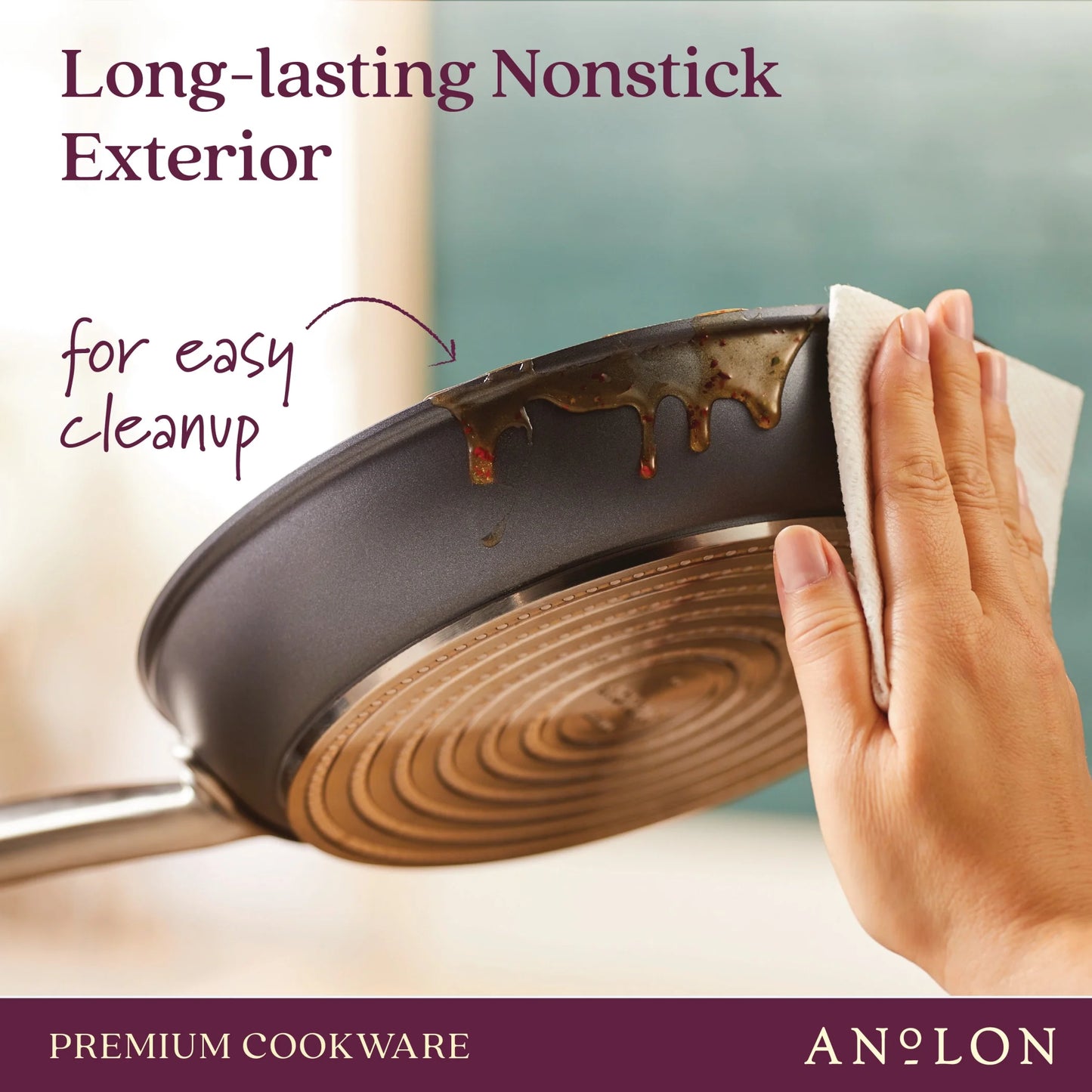 Accolade 12 Piece Nonstick Pots and Pans, Moonstone