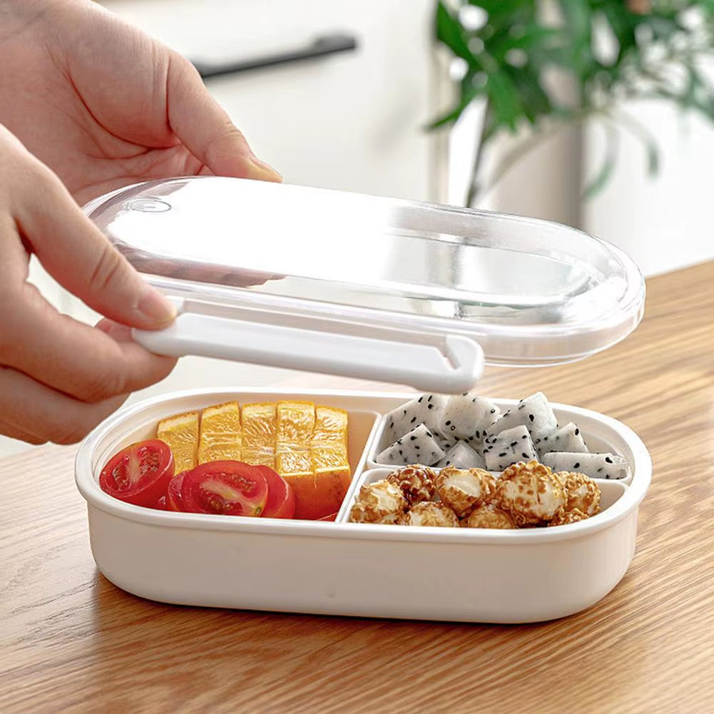 Portable 3 Compartments Bento Boxes Microwave Food Storage Container Lunchbox Storage Container Children School Bento Box