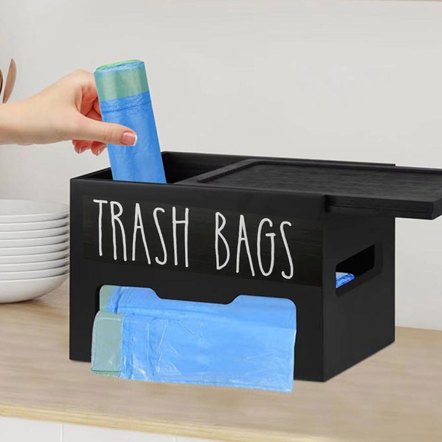 Trash Bag Holder Garbage Bag Dispenser Wall Mounted Kitchen Trash Bag Organizer