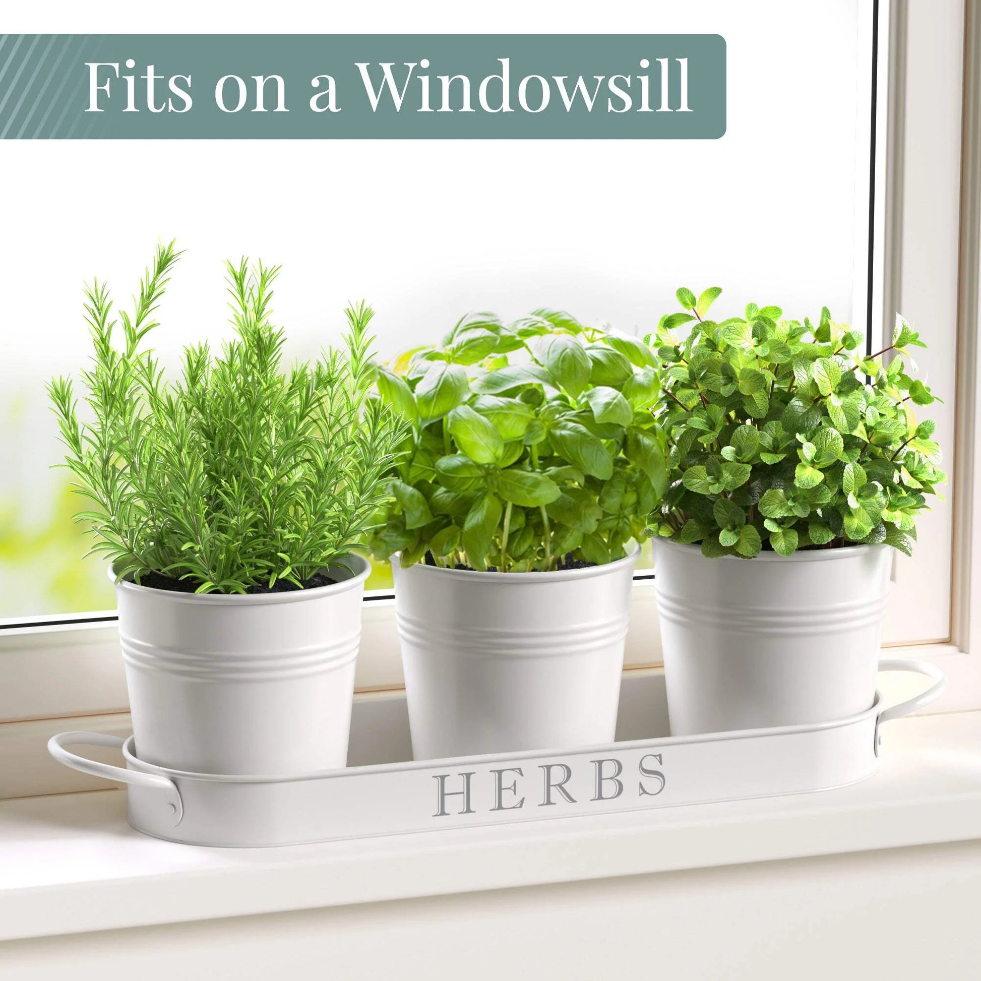 Farmhouse Herb Garden Planter Indoor Planter Set with Tray or Outdoor Apartment Window Planter Box, Windowsill Planter Box, Indoor Herb Planter Garden Pots Herb Pots, Red, Set/3