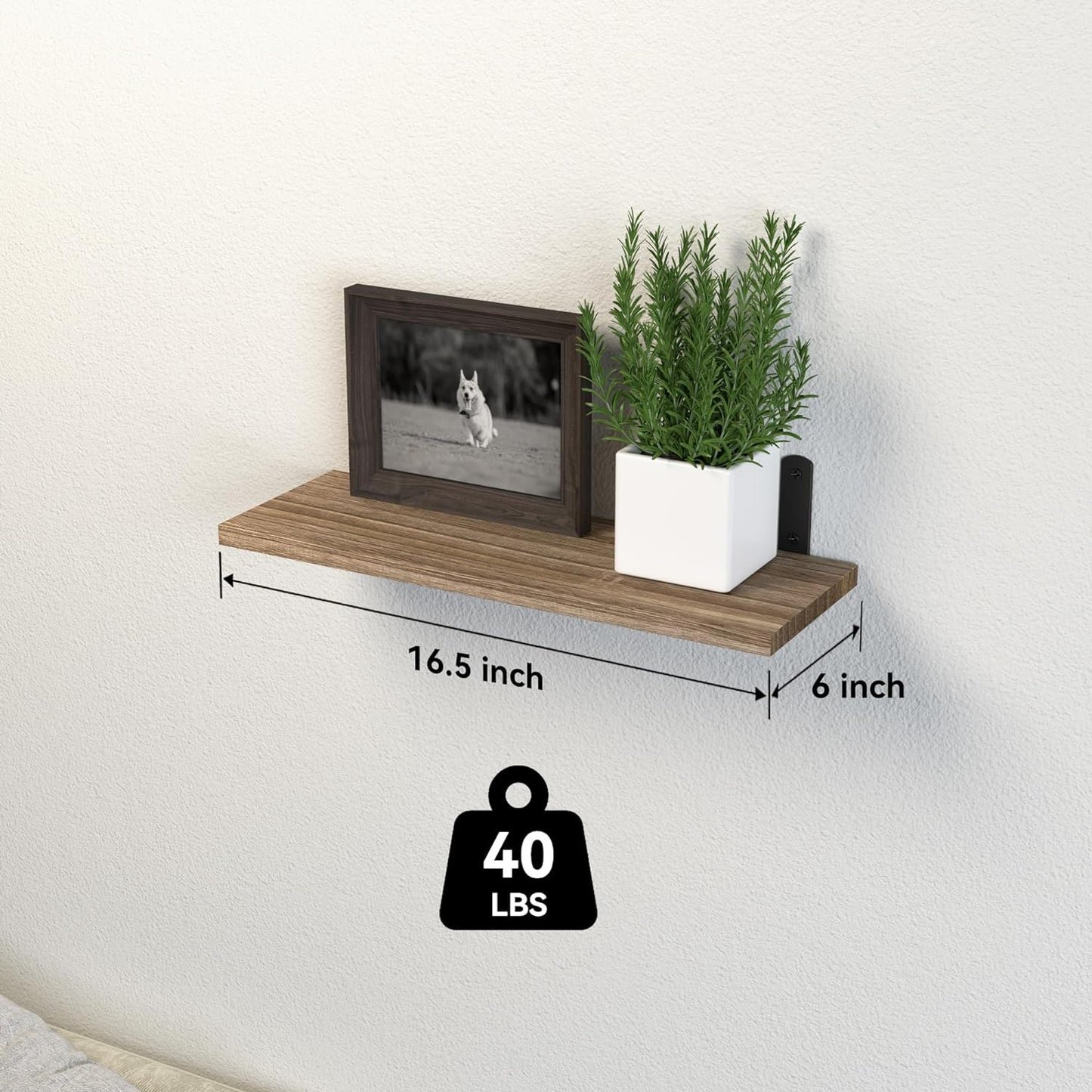 Floating Shelves, 3 Sets Wall Shelves, Wooden Floating Shelves for Wall Décor, W