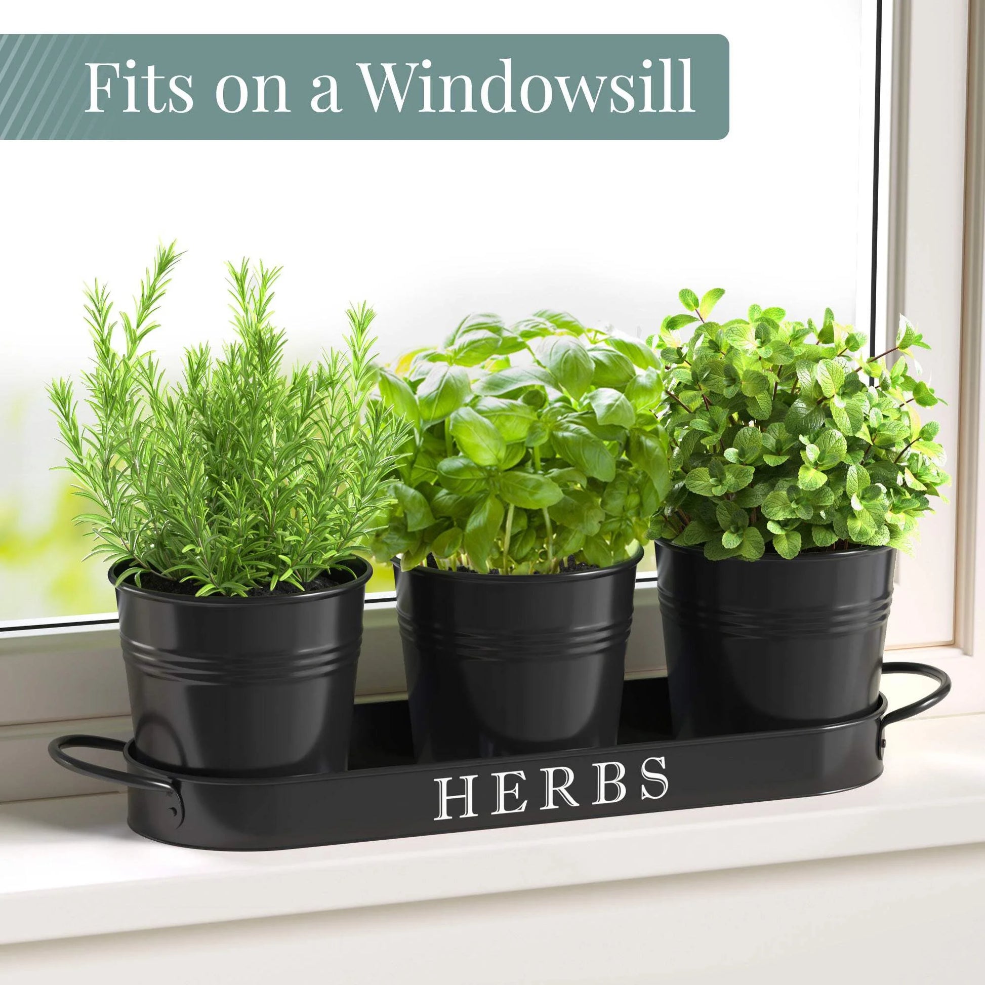 Farmhouse Herb Garden Planter Indoor Planter Set with Tray or Outdoor Apartment Window Planter Box, Windowsill Planter Box, Indoor Herb Planter Garden Pots Herb Pots, Red, Set/3